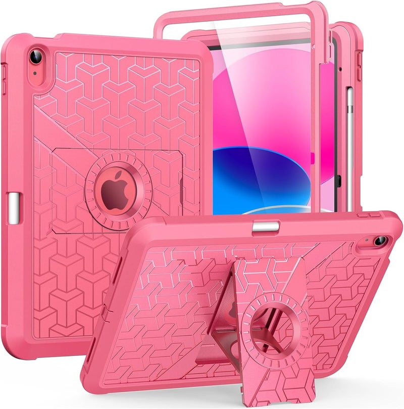 MoKo for iPad (A16) 11th/10th Generation Case 2025/2022, Heavy Duty Shockproof Dual Layer Full Body Protective Cover, Built-in Screen Protector and Kickstand for iPad 11/10.9 Inch,Watermelon Red - Image 1
